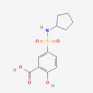 molecular formula C12H15NO5S B7812275 5-(Cyclopentylsulfamoyl)-2-hydroxybenzoic acid 