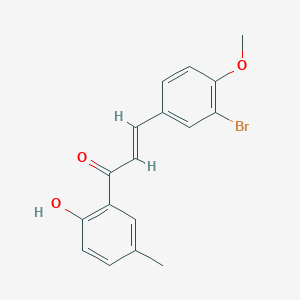 molecular formula C17H15BrO3 B7812297 (E)-3-(3-bromo-4-methoxyphenyl)-1-(2-hydroxy-5-methylphenyl)prop-2-en-1-one 
