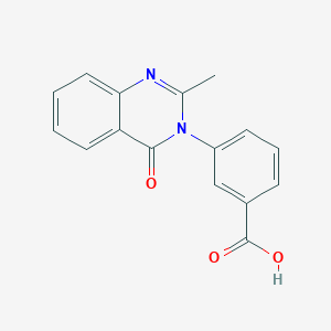 molecular formula C16H12N2O3 B7812307 3-(2-Methyl-4-oxo-3,4-dihydroquinazolin-3-yl)benzoic acid 
