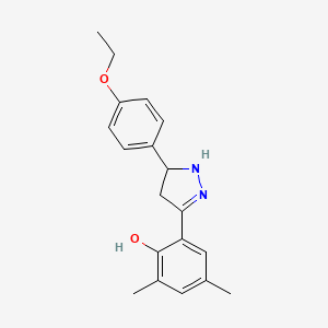 molecular formula C19H22N2O2 B7812315 2-[5-(4-ethoxyphenyl)-4,5-dihydro-1H-pyrazol-3-yl]-4,6-dimethylphenol 
