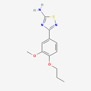 molecular formula C12H15N3O2S B7812324 3-(3-Methoxy-4-propoxyphenyl)-1,2,4-thiadiazol-5-amine 