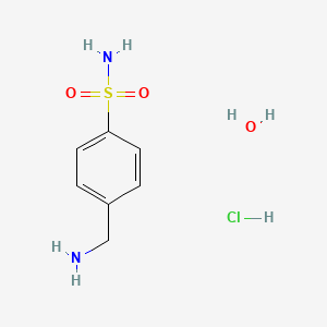 molecular formula C7H13ClN2O3S B7812341 4-(Aminomethyl)benzenesulfonamide hydrochloride hydrate 