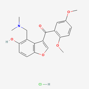 molecular formula C20H22ClNO5 B7812383 (2,5-Dimethoxy-phenyl)-(4-dimethylaminomethyl-5-hydroxy-benzofuran-3-yl)-methanone CAS No. 225217-55-0