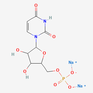 molecular formula C9H11N2Na2O9P B7812405 Disodium;[5-(2,4-dioxopyrimidin-1-yl)-3,4-dihydroxyoxolan-2-yl]methyl phosphate 