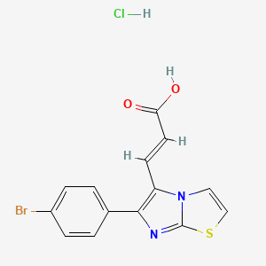 molecular formula C14H10BrClN2O2S B7812598 (E)-3-[6-(4-bromophenyl)imidazo[2,1-b][1,3]thiazol-5-yl]prop-2-enoic acid;hydrochloride 