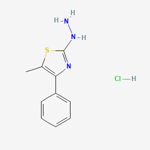 molecular formula C10H12ClN3S B7812616 2-Hydrazino-5-methyl-4-phenyl-1,3-thiazole hydrochloride 