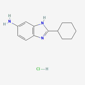 molecular formula C13H18ClN3 B7812646 2-Cyclohexyl-1 H-benzoimidazol-5-ylamine hydrochloride 