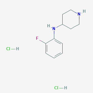 molecular formula C11H17Cl2FN2 B7812719 (2-Fluoro-phenyl)-piperidin-4-yl-amine dihydrochloride 