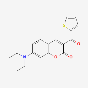 molecular formula C18H17NO3S B7812745 7-(Diethylamino)-3-(thiophene-2-carbonyl)-2H-chromen-2-one 