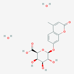 molecular formula C16H20O11 B7812756 (2S,3R,4S,5R,6S)-3,4,5-trihydroxy-6-(4-methyl-2-oxochromen-7-yl)oxyoxane-2-carboxylic acid;dihydrate 