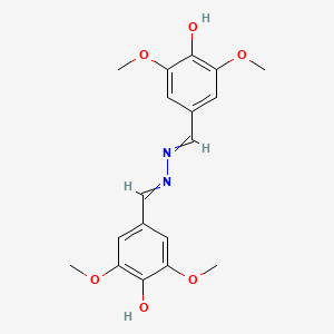 molecular formula C18H20N2O6 B7812778 Benzaldehyde,4-hydroxy-3,5-dimethoxy-,2-[(4-hydroxy-3,5-dimethoxyphenyl)methylene]hydrazone 