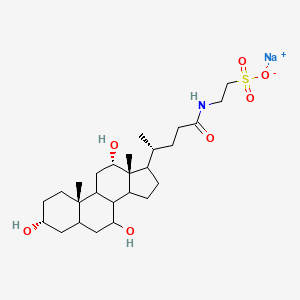 sodium;2-[[(4R)-4-[(3R,7R,10S,12S,13R)-3,7,12-trihydroxy-10,13-dimethyl-2,3,4,5,6,7,8,9,11,12,14,15,16,17-tetradecahydro-1H-cyclopenta[a]phenanthren-17-yl]pentanoyl]amino]ethanesulfonate