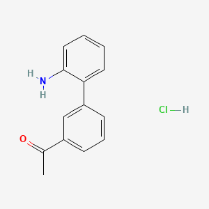1-[3-(2-Aminophenyl)phenyl]ethanone;hydrochloride