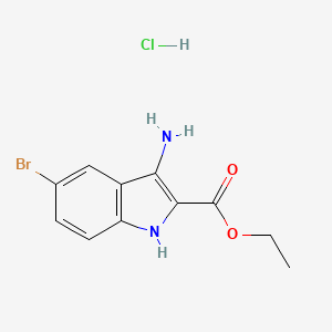 molecular formula C11H12BrClN2O2 B7812843 Ethyl 3-amino-5-bromo-1H-indole-2-carboxylate hydrochloride 