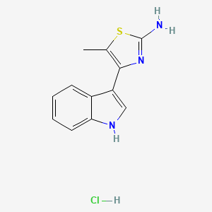 molecular formula C12H12ClN3S B7812854 4-(1H-Indol-3-yl)-5-methyl-thiazol-2-ylamine hydrochloride 