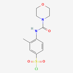 molecular formula C12H15ClN2O4S B7812940 3-Methyl-4-(morpholine-4-carbonylamino)benzenesulfonyl chloride 