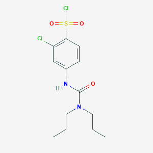 molecular formula C13H18Cl2N2O3S B7812941 2-Chloro-4-(3,3-dipropylureido)benzenesulfonyl chloride 