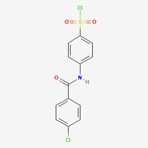 molecular formula C13H9Cl2NO3S B7812953 4-(4-Chlorobenzamido)benzene-1-sulfonyl chloride CAS No. 89565-15-1