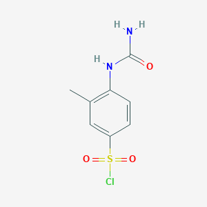 molecular formula C8H9ClN2O3S B7812956 4-(Carbamoylamino)-3-methylbenzene-1-sulfonyl chloride 