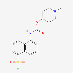 molecular formula C17H19ClN2O4S B7812991 1-Methyl-4-piperidinyl N-[5-(chlorosulfonyl)-1-naphthalenyl]carbamate CAS No. 1048918-87-1