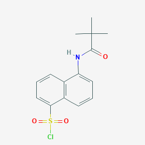 molecular formula C15H16ClNO3S B7812994 5-(2,2-Dimethylpropanoylamino)naphthalene-1-sulfonyl chloride 