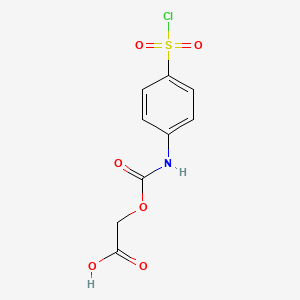 molecular formula C9H8ClNO6S B7813003 2-[(4-Chlorosulfonylphenyl)carbamoyloxy]acetic acid 