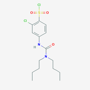 molecular formula C15H22Cl2N2O3S B7813011 2-Chloro-4-(3,3-dibutylureido)benzenesulfonyl chloride 