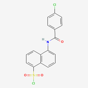 molecular formula C17H11Cl2NO3S B7813015 5-(4-Chlorobenzamido)naphthalene-1-sulfonyl chloride 