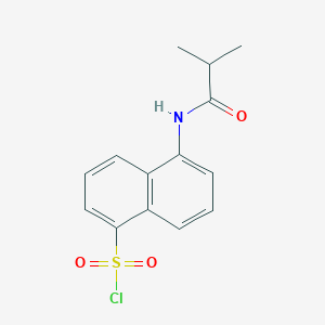 molecular formula C14H14ClNO3S B7813025 5-(2-Methylpropanoylamino)naphthalene-1-sulfonyl chloride 