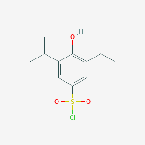 molecular formula C12H17ClO3S B7813049 4-Hydroxy-3,5-di(propan-2-yl)benzene-1-sulfonyl chloride CAS No. 62122-13-8