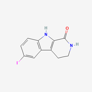 molecular formula C11H9IN2O B7813073 6-iodo-1H,2H,3H,4H,9H-pyrido[3,4-b]indol-1-one 