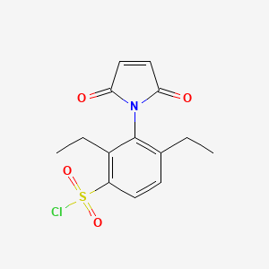 molecular formula C14H14ClNO4S B7813082 3-(2,5-Dioxo-2,5-dihydro-1H-pyrrol-1-yl)-2,4-diethylbenzenesulfonyl chloride 