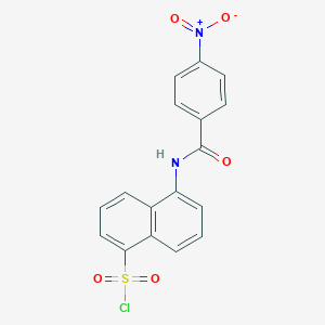 molecular formula C17H11ClN2O5S B7813089 5-[(4-Nitrobenzoyl)amino]naphthalene-1-sulfonyl chloride 