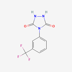 molecular formula C9H6F3N3O2 B7813096 4-[3-(Trifluoromethyl)phenyl]-1,2,4-triazolidine-3,5-dione 