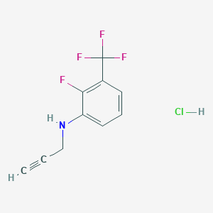 molecular formula C10H8ClF4N B7813177 2-fluoro-N-prop-2-ynyl-3-(trifluoromethyl)aniline;hydrochloride 