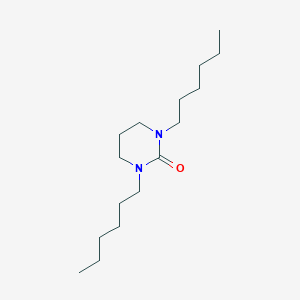 molecular formula C16H32N2O B7813221 1,3-Dihexyl-1,3-diazinan-2-one 