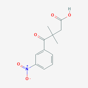 molecular formula C12H13NO5 B7813250 3,3-Dimethyl-4-(3-nitrophenyl)-4-oxobutanoic acid 