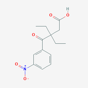 molecular formula C14H17NO5 B7813269 3-Ethyl-3-(3-nitrobenzoyl)pentanoic acid 