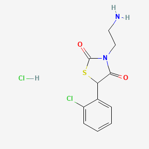 molecular formula C11H12Cl2N2O2S B7813393 3-(2-Aminoethyl)-5-(2-chlorophenyl)-1,3-thiazolidine-2,4-dione;hydrochloride 