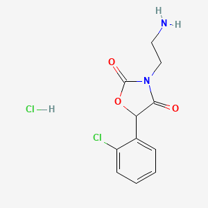 molecular formula C11H12Cl2N2O3 B7813422 3-(2-Aminoethyl)-5-(2-chlorophenyl)-1,3-oxazolidine-2,4-dione;hydrochloride CAS No. 1197233-55-8