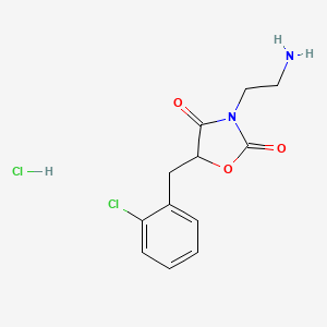 molecular formula C12H14Cl2N2O3 B7813424 3-(2-Aminoethyl)-5-[(2-chlorophenyl)methyl]-1,3-oxazolidine-2,4-dione;hydrochloride 