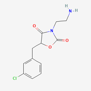 molecular formula C12H13ClN2O3 B7813434 3-(2-Aminoethyl)-5-(3-chlorobenzyl)-oxazolidine-2,4-dione CAS No. 1048922-57-1