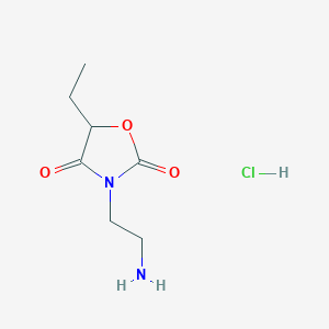 molecular formula C7H13ClN2O3 B7813439 3-(2-amino-ethyl)-5-ethyl-oxazolidine-2,4-dione, hydrochloride, AldrichCPR 