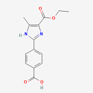 molecular formula C14H14N2O4 B7813465 2-(4-Carboxyphenyl)-5-methyl-3H-imidazole-4-carboxylic acid ethyl ester 