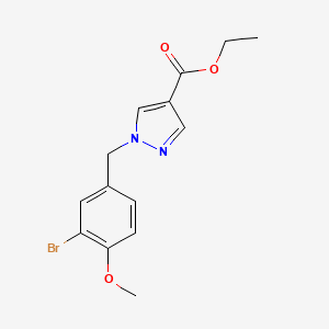 molecular formula C14H15BrN2O3 B7813487 Ethyl 1-[(3-bromo-4-methoxyphenyl)methyl]pyrazole-4-carboxylate 