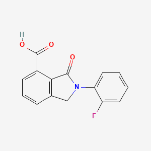 molecular formula C15H10FNO3 B7813527 2-(2-fluorophenyl)-3-oxo-1H-isoindole-4-carboxylic acid 
