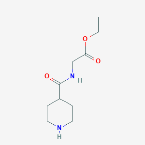 molecular formula C10H18N2O3 B7813558 [(Piperidine-4-carbonyl)amino]acetic acid ethyl ester 