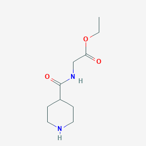 molecular formula C10H18N2O3 B7813558 ethyl 2-(piperidine-4-carboxamido)acetate hydrochloride 