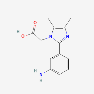 molecular formula C13H15N3O2 B7813567 [2-(3-Aminophenyl)-4,5-dimethylimidazol-1-yl]acetic acid CAS No. 1048917-97-0