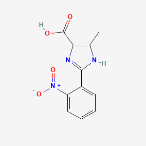 molecular formula C11H9N3O4 B7813574 5-methyl-2-(2-nitrophenyl)-1H-imidazole-4-carboxylic acid 